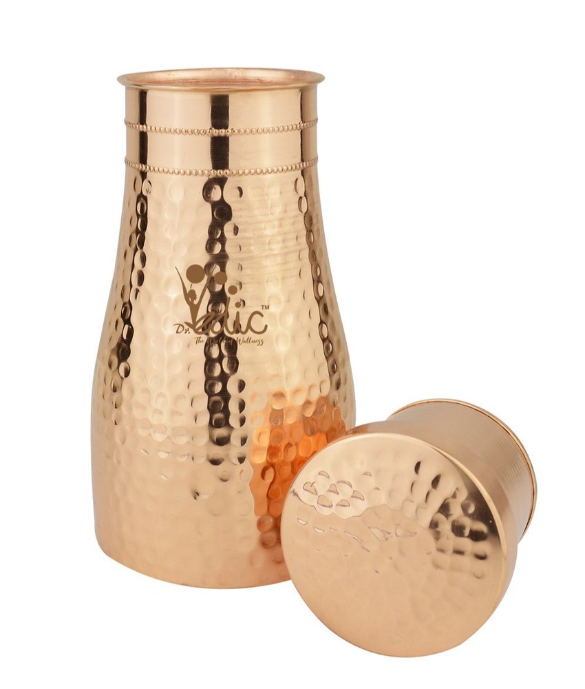 Hammered Round Copper Sugar Pot, For Home, Capacity: 1000ml