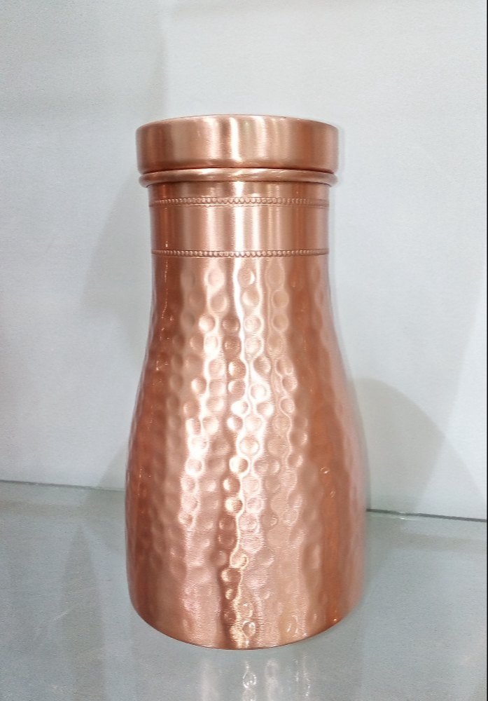 Hammered Cylindrical Copper Sugar Pot, For Home, Capacity: 1 Ltr