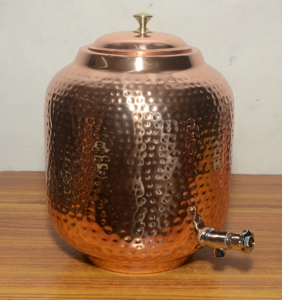SWASTIC Copper Hammered Water Tank, Capacity: 3 Ltr