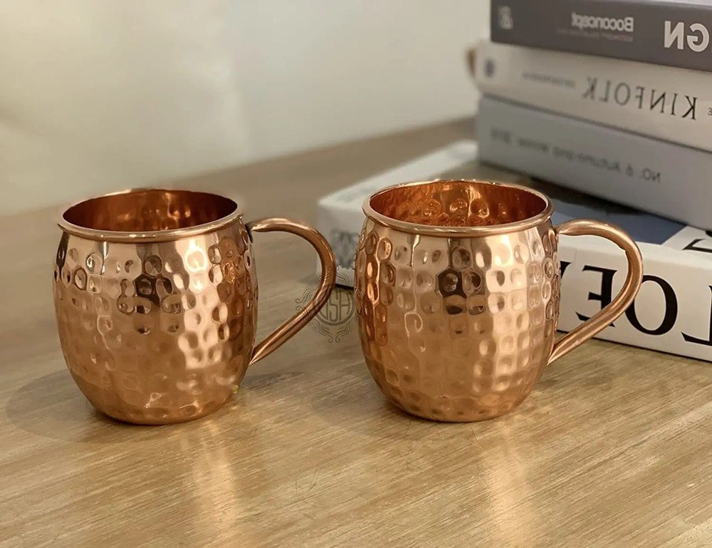 Barrel Copper Hammered Drinking Moscow Mule Mug Cup, For Home, Size: 475 Milliliters