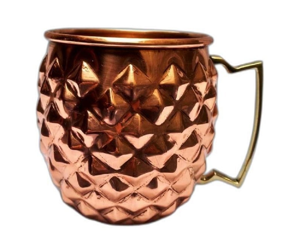 Brown 700ml Hammered Copper Mug