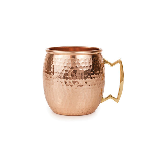 Golden Round Hammered Copper Mule Mug