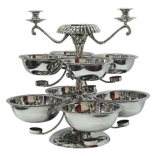 Metal Kraft Brass & SS Mughal Karahi Stand, For Hotels/Banqueting Suites, Size: 4 Bowl Of 8 & 4 Bowls Of 9