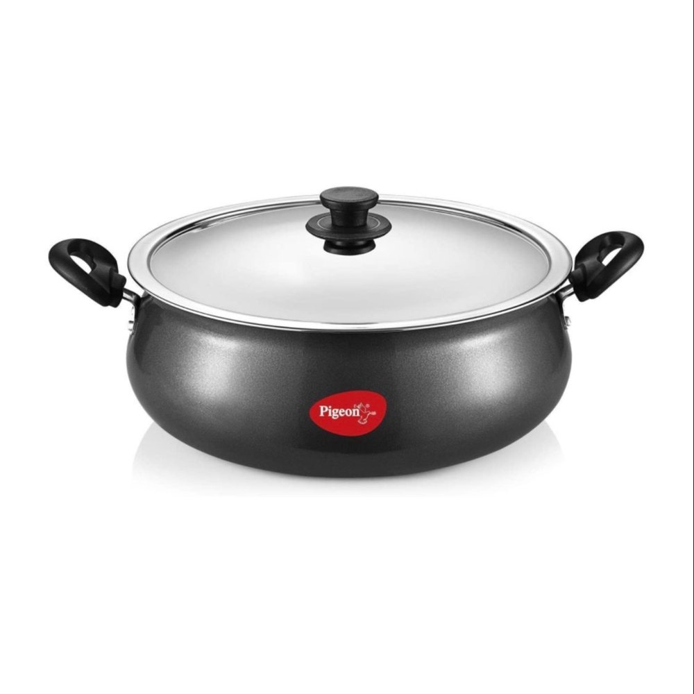Pigeon by Stovekraft Non-Stick Aluminum Gravy Pot with Lid , 9 Litres