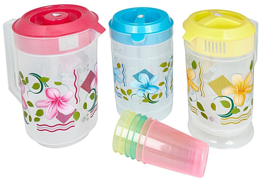 Household Goods Printed Plastic Jug, For Storage, Size: 1.3l & 2.5l