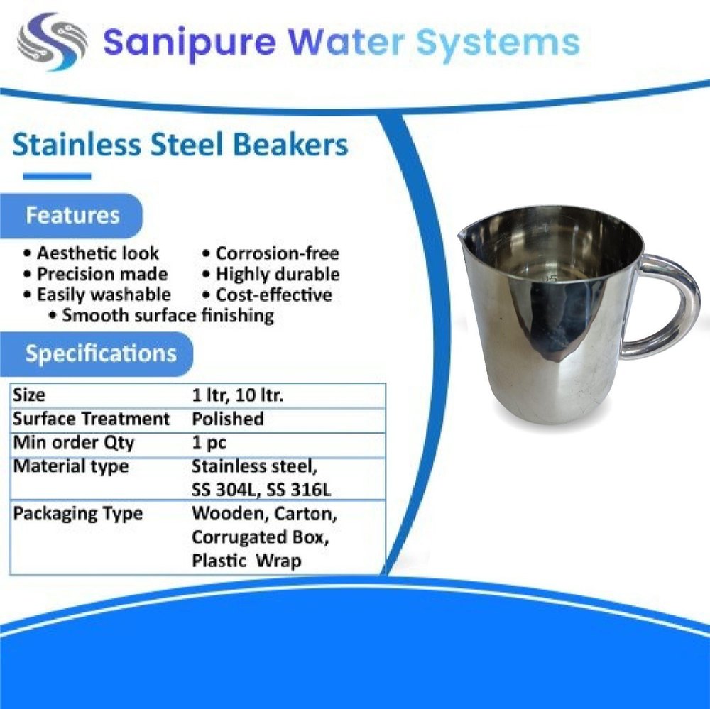 Metal stainlessteel Stainless Steel Jugs, For LABORATORY, Size: 100 ML To 10 Liters