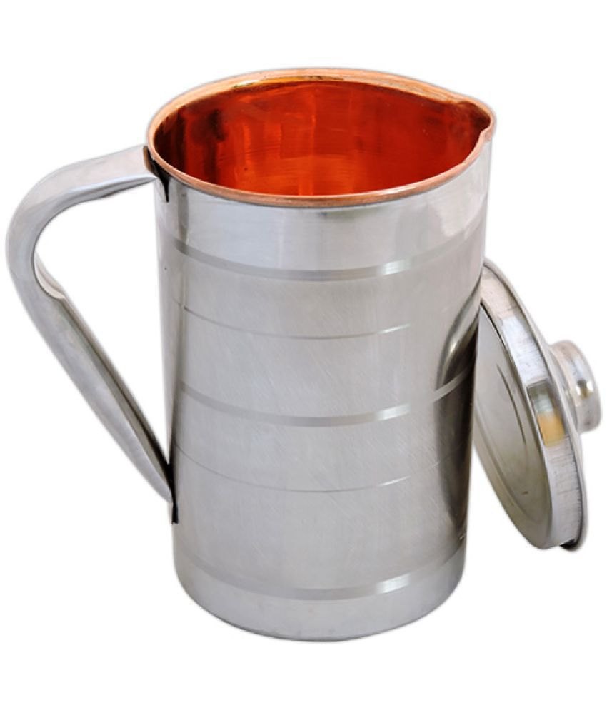 Silver Plain Copper Steel Jug, Capacity: 1.5 & 2 LTR, Size: 15.5 X 14.5 X 20.5 Cm