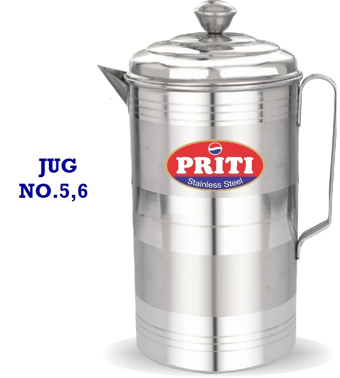 Priti Silver Stainless Steel Jug