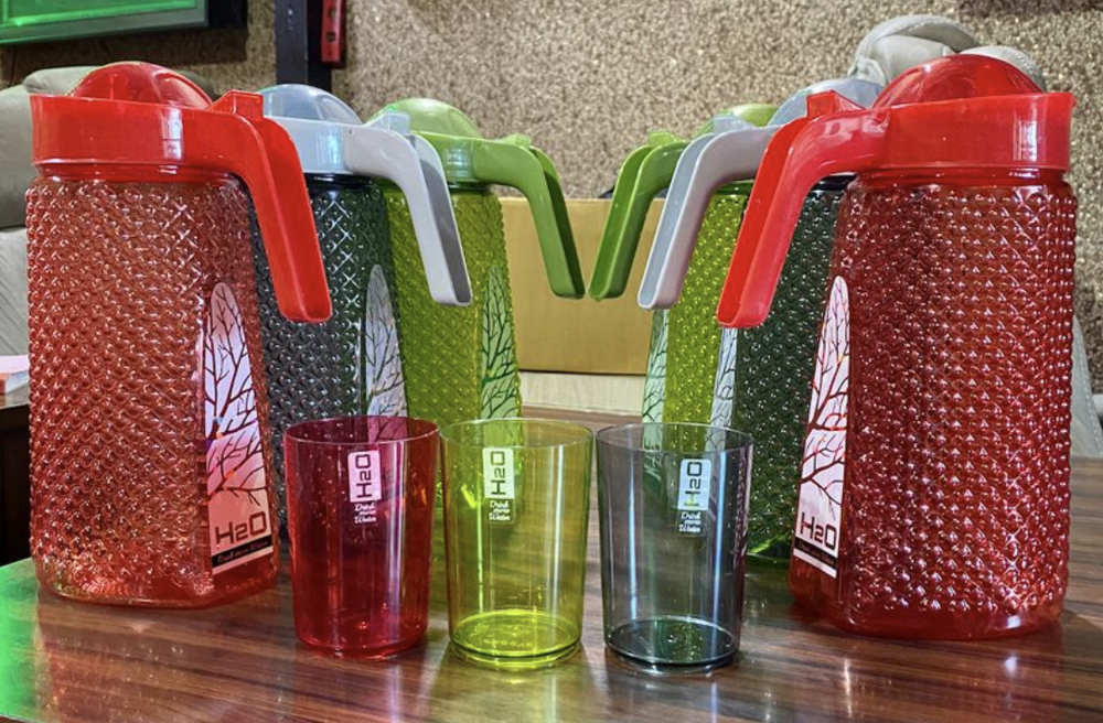 MAYUR Plastic H20 Jug with 6 glass, For Restaurant, Size: 2 Litre