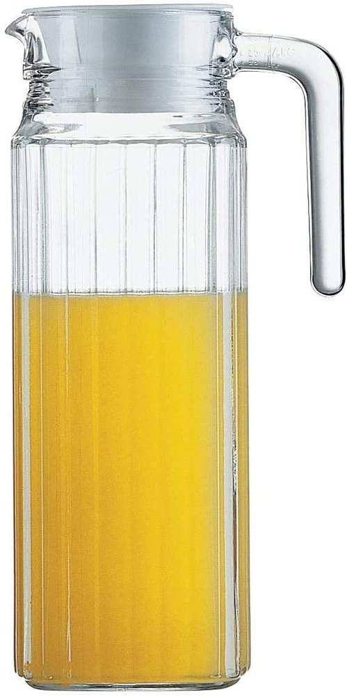 REVOLUTION Transparent Glass Water Jug, For Home, Size: 1LTR