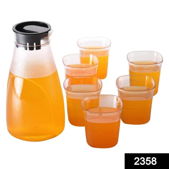 Plastic Transparent Juice Jug & Glass Set