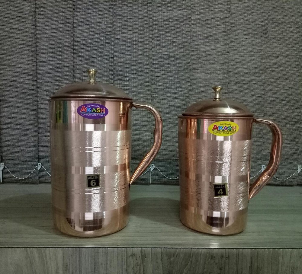 Round Copper Water Jug, Capacity: 1.5 Litres, 2 Litres