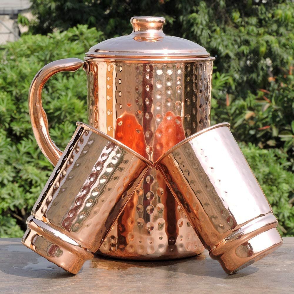 RC Round Copper Pitcher Jug, For Restaurant, Capacity: 2 Litre