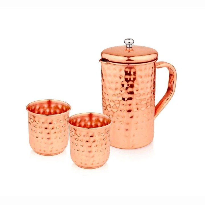 Hammered Copper Jug Set