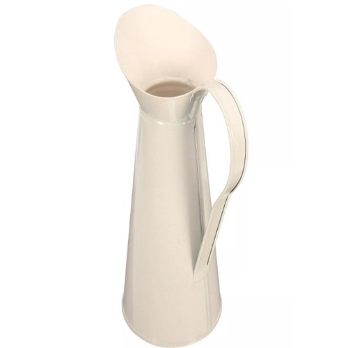 Cream Iron Jug Type Flower Pot, Packaging Type: Carton Box