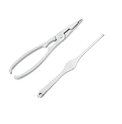 Silver Stainless Steel Crab Cutter Tool With Seafood Fork/pick