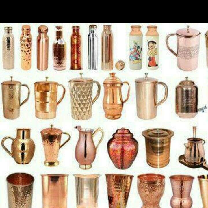 Metal Copper Jugs, 4 Pieces