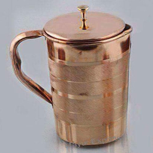 Brown Round Water Copper Jug, Capacity: 5 Litre