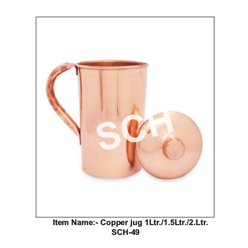 SCH Round 1L Plain Copper Jug, Capacity: 1 L