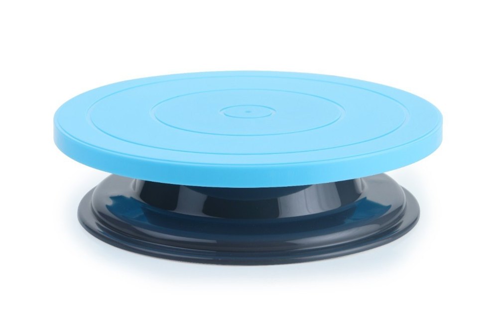 Round Blue Plastic Cake Turntable