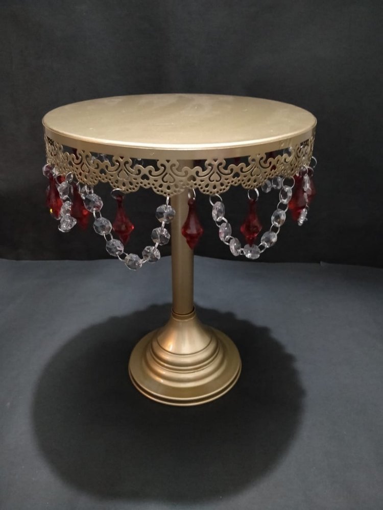 Golden n silver Platter Metal cake stand, Packaging Type: Carton, Size: 10 Dimension 12 Hieght