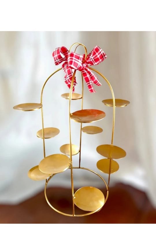 Gold Wedding Cake Chandelier / Beautiful Cake Chandelier, Ovel, Size: Plate, 4x6x18 Ht