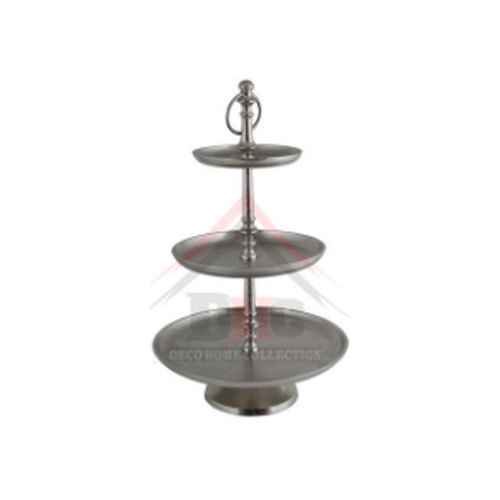 Aluminium 3 Tier Cake Stand, Packaging Type: Box, Shape: Round
