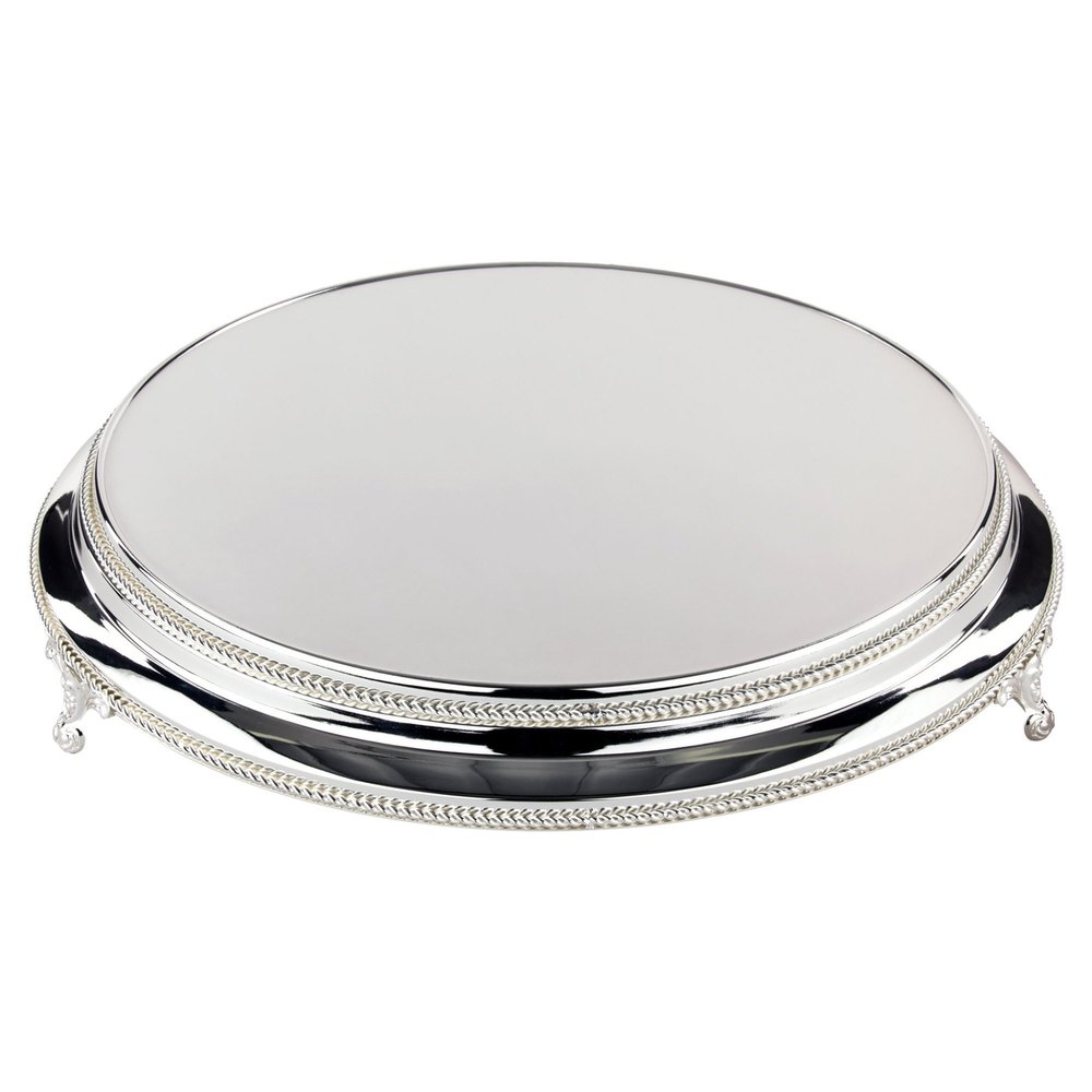 Silver Stainless Steel Cake Stand, Round, Size: 15 Dia