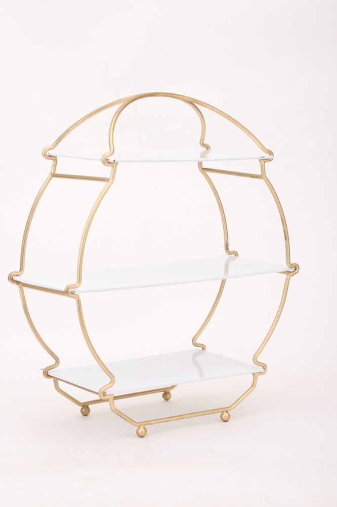 Golden Metal Cup Cake Stand, For Bakery, Size: 15*10