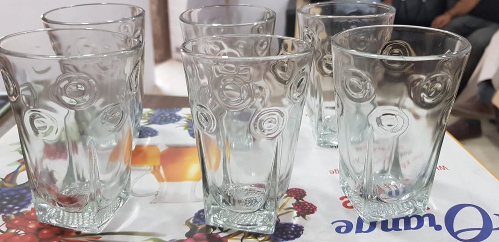 Transparent Drinking Glass Set, For Home, Capacity: 250 Ml