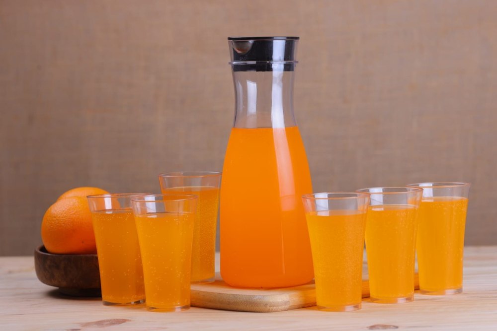 Multicolor Plastic Glass Lemon Set