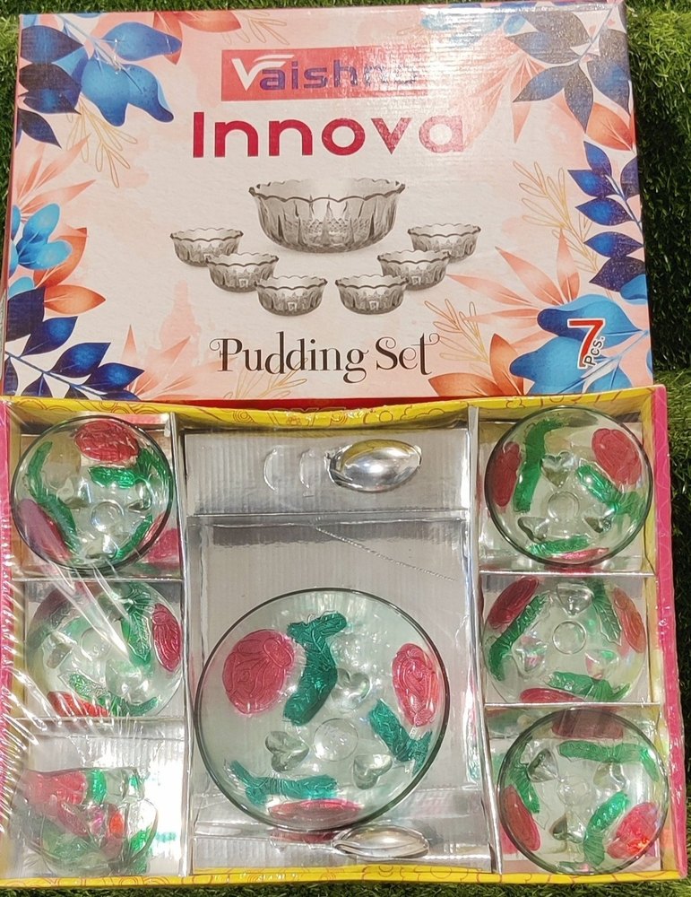 Transparent Glass Innova Pudding Set Rose