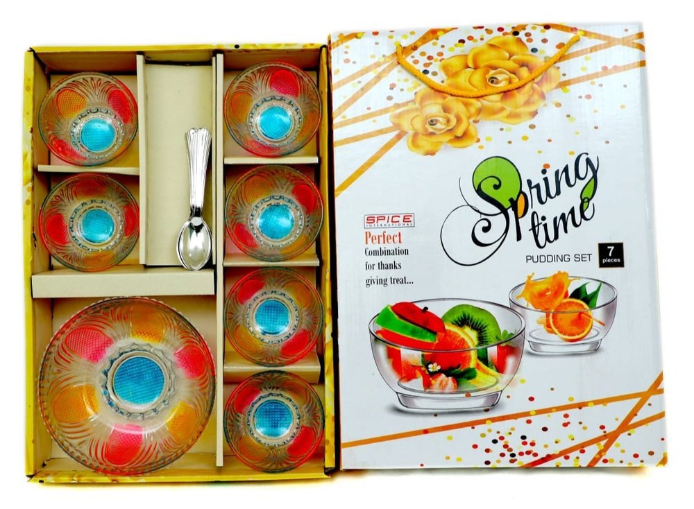 Spring Time Glass Pudding Set