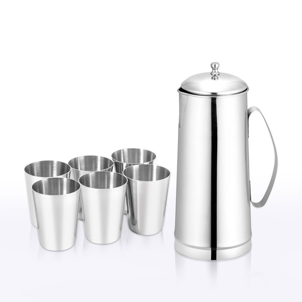 Silver Glass & Jug Stainless steel Lemon Set, For Serving