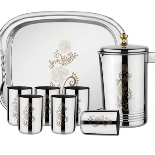 Silver Stainless Steel Printed Lemon Set