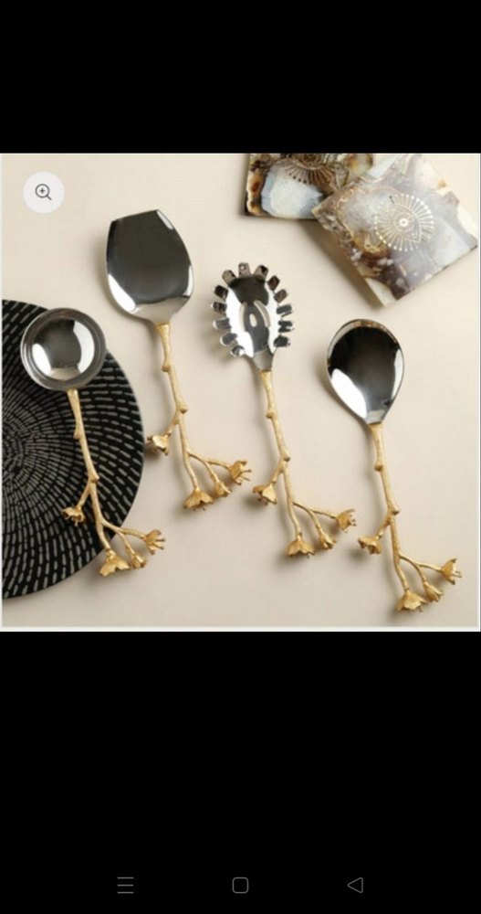 Silver Stainless Steel SALAD SET, Size: Regular