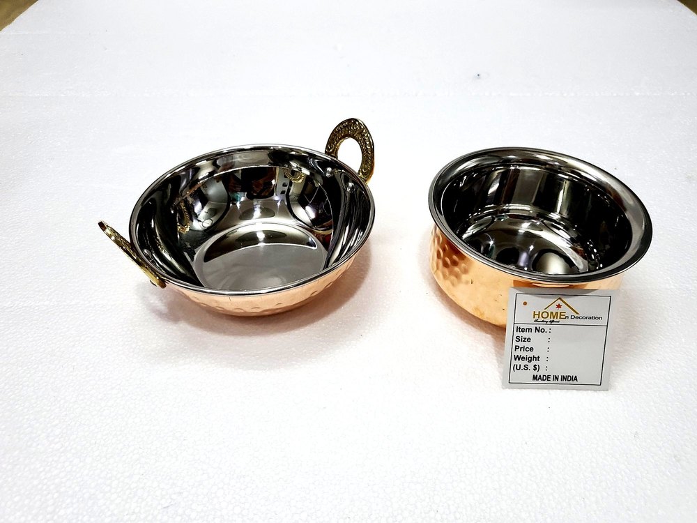 Round Metal COPPER HANDI SET, Size: 5