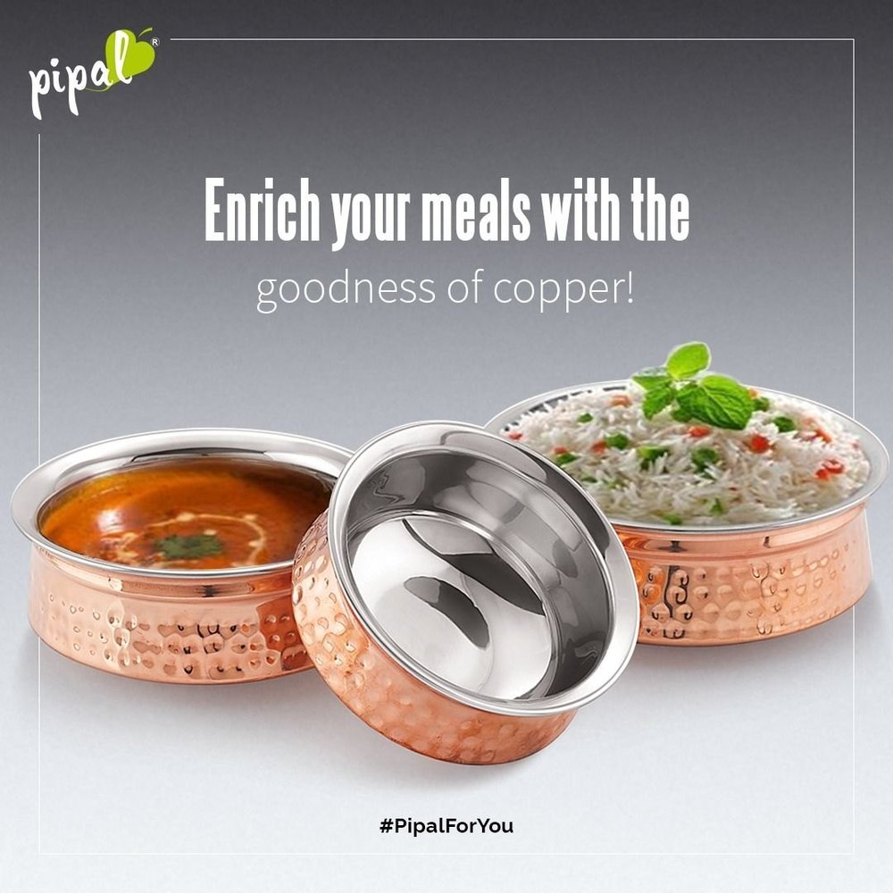 kuvi Round Copper Handi