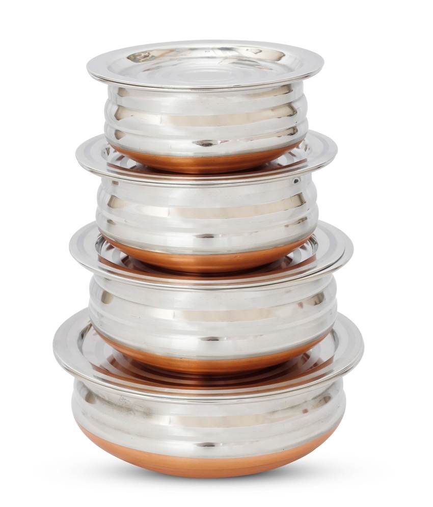 Kunal White Copper Bottom Handi, Size: Regular