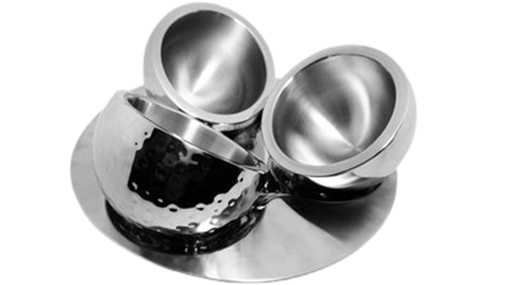 Silver Stainless Steel SS Candy Serving Bowl set, For Restaurant