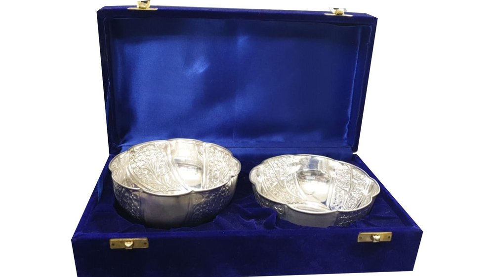 Round Polished German Silver Bowl Set