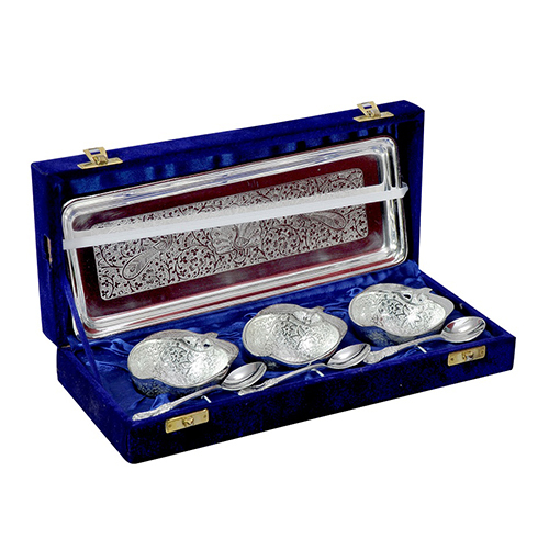 Anand Crafts Silver Plated Apple Shaped Bowl Set