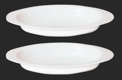 Cornet Plastic Portion Oval Bowl, Design/Pattern: Plane