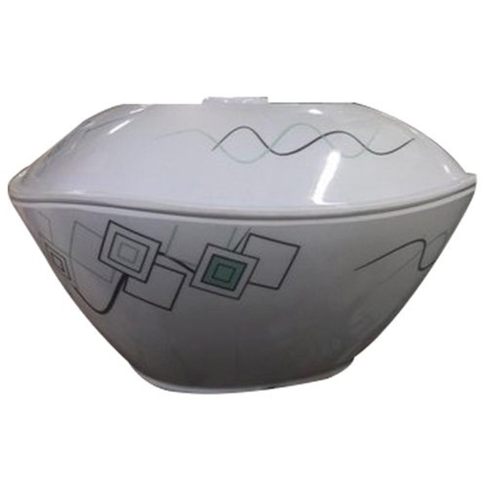 White Melamine Serving Bowl, Design/Pattern: Printed
