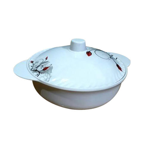Maisha White Melamine Lid Bowl, Size: 9 Approx