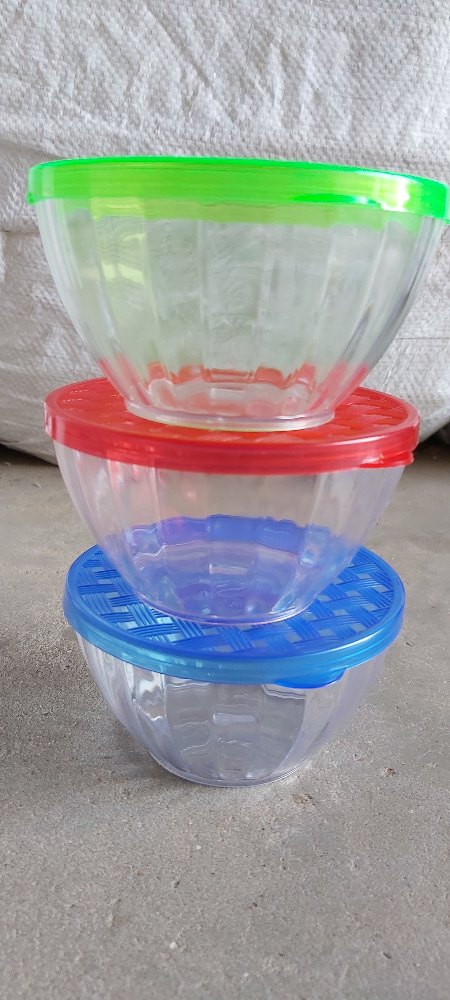 Ambica Tech Round (cap) Glory PET Bowl With Cap, Size: 10inch (dia)