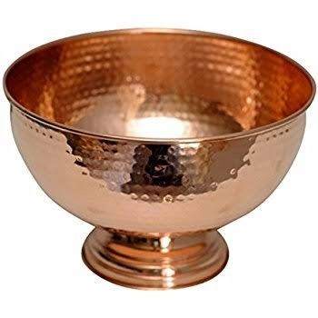 Teeco Industries Round Hammered Copper Punch Bowl