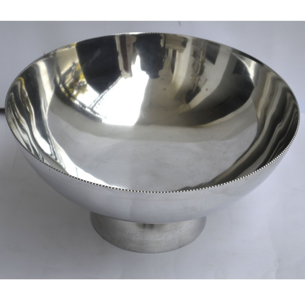 Vinita Impex Metal Aluminum Footed Bowl, Size: Diameter-30cm, Height -15