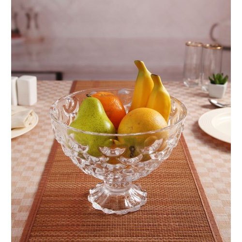 Round High Quality Clear Glass Roxx Mirage Footed Bowl
