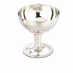 SS Silver Steel Ice Cream Cup, Set Contains: 2